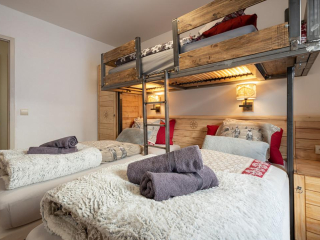 Appartement de charme en résidence 5* skis aux pieds avec piscine, jaccuzi, sauna, et hammam 